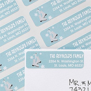 Personalized Holiday Return Address Labels - Ice Skates - 12063