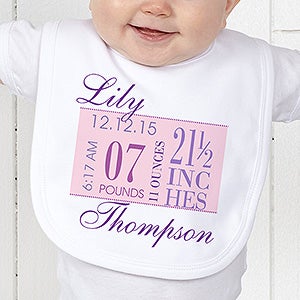 Personalized Baby Girl Clothes - Birth Date - 12073
