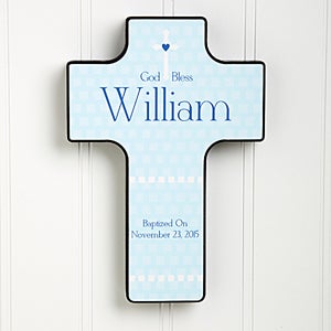 Personalized Nursery Wall Cross - God Bless Baby - 12077