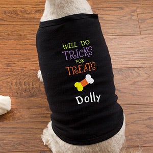Personalized Halloween Dog Shirts - Tricks for Treats - 12143