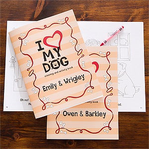 Personalized Kids Coloring Books - I Love My Dog - 12145