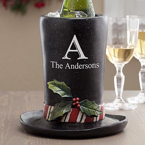 Personalized Wine Chiller - Christmas Top Hat - 12185