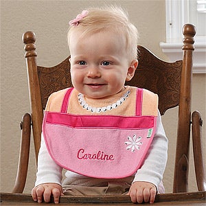 Personalized Bibs for Baby Girls - Pretty In Pearls - 12196