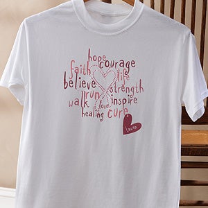 Personalized Breast Cancer Awareness Clothing - Hope, Courage, Life - 12202