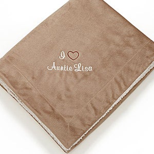 Personalized Sherpa Fleece Blanket for Her - Warm Heart - 12257
