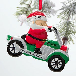 Personalized Christmas Ornaments - Motorcycle Santa - 12269