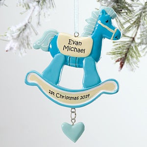 Personalized Baby Christmas Ornaments - Rocking Horse - 12271