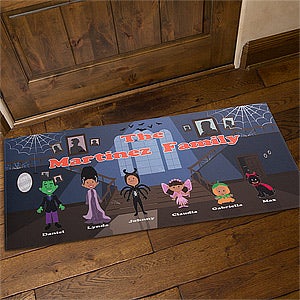 Personalized Halloween Family Haunted House Doormat - 12296