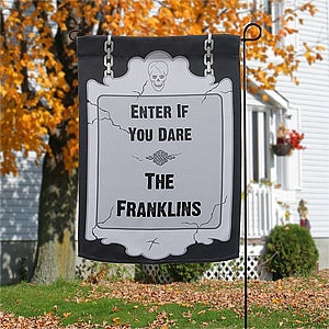 Personalized Halloween Garden Flags - Enter If Your Dare - 12303