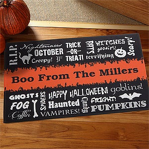 Halloween Words Personalized Doormats - 12314