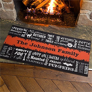 Halloween Words Personalized Doormats - 12314
