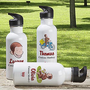 Personalized Curious George Water Bottle - 12318