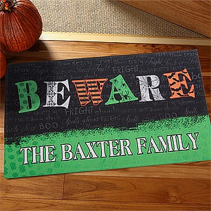 Personalized Halloween Doormats - Beware - 12324