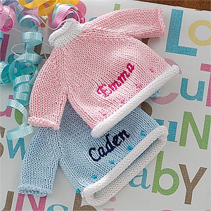 Personalized Christmas Ornaments - Baby Sweaters - 12334