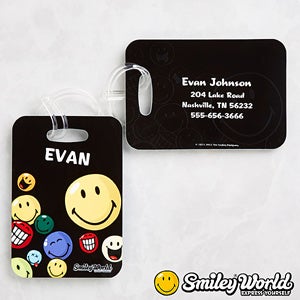 Personalized Smiley Face Luggage Tags - 12338
