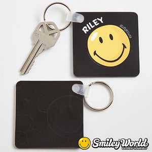 Personalized Smiley Face Key Ring - 12345