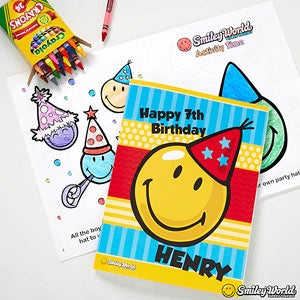 Personalized Kids Birthday Coloring Books - Smiley Face - 12349