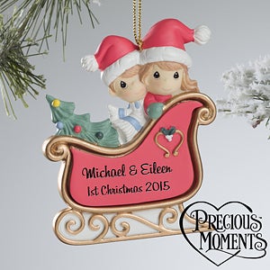 Personalized Christmas Ornaments - Precious Moments Sleigh Ride - 12355