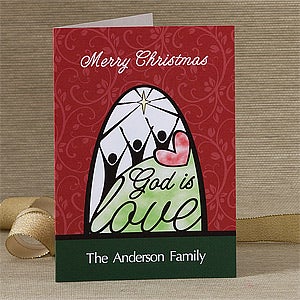 Personalized Christian Christmas Cards - God Is Love - 12366