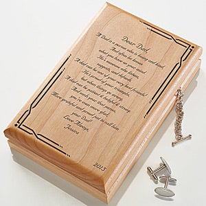 Personalized Wood Jewelry Valet Box - Dad Poem - 12379