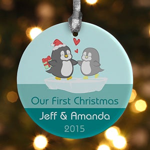 Personalized Christmas Ornaments - Penguin Couple - 12390