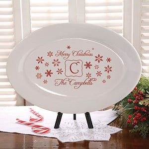 Personalized Holiday Serving Platter - Winter Wonderland - 12417