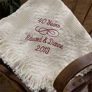 Personalized Anniversary Afghans - Happy Anniversary - 12426