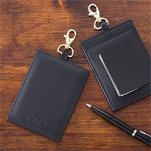 Personalized Leather Luggage Tags - Black - 12433