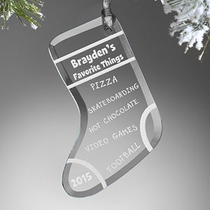 Personalized Christmas Ornaments - Favorite Things Christmas Stocking - 12442