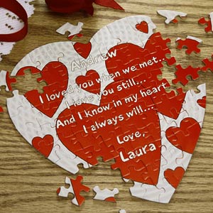 Personalized Heart Shaped Puzzle - Love Connection - 1245