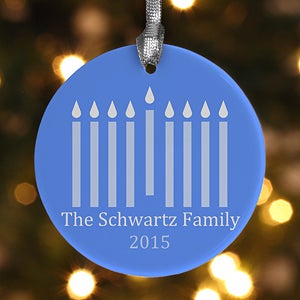 Personalized Hanukkah Ornaments - Menorah - 12461