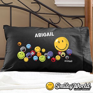 Personalized Smiley Face Pillowcases - Black - 12465
