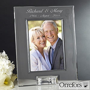 Personalized Wedding Anniversary Crystal Picture Frame by Orrefors - 12466