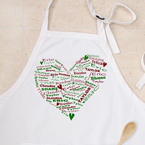 Personalized Christmas Apron - Her Heart Of Love - 12475