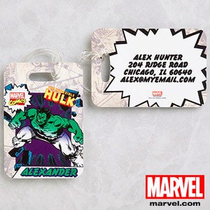 Personalized Marvel Superheroes Luggage Tags - Wolverine, Spiderman, Hulk  - 12491