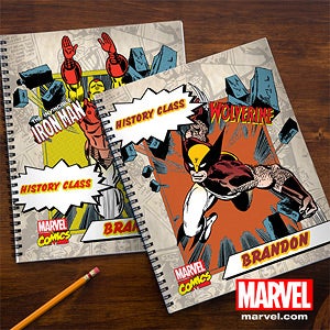 Personalized Marvel Superhero Noteboooks - Spiderman, Wolverine, Iron Man, Hulk - 12492