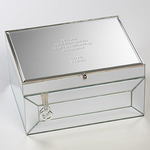 Personalized Mirrored Jewelry Boxes - Your Own Message - 12507