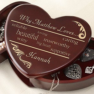 Personalized Jewelry Boxes - Why I Love You Heart - 12532