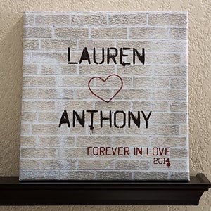 Personalized Romantic Canvas Art - Graffiti Love - 12562