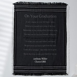 Personalized Graduation Throw Blanket - Striped - 12567