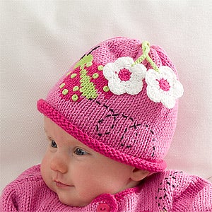 Personalized Baby Girls Sweater - Ladybugs & Flowers - 12572