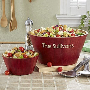 Personalized Bamboo Serving Bowls - 12594