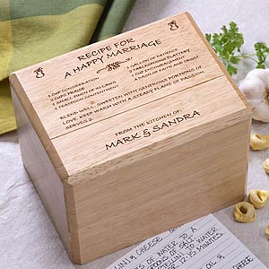 Recipe for a Happy Marriage Personalized Recipe Box - 1261