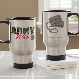 Personalized Travel Mugs - Army & Navy Supporter - 12610