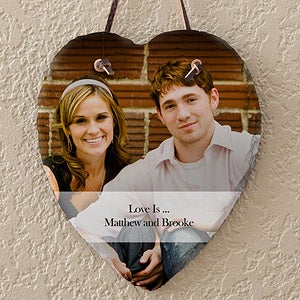 Personalized Photo Wall Plaque - Slate Heart - 12631