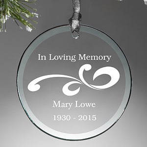 Personalized Glass Memorial Christmas Ornament - Loving Memory - 12641