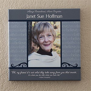 Personalized Memorial Photo Canvas Art - In God's Hands - 12647