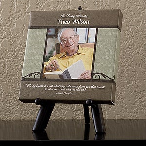 Personalized Memorial Photo Canvas Art - In God's Hands - 12647