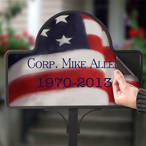 Personalized American Flag Memorial Stake - 12704