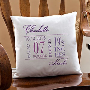 Personalized Baby Birth Pillows for Girls - 12786